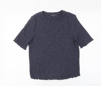 Womens UK Size 12 Limited Edition Blue Basic T-Shirt