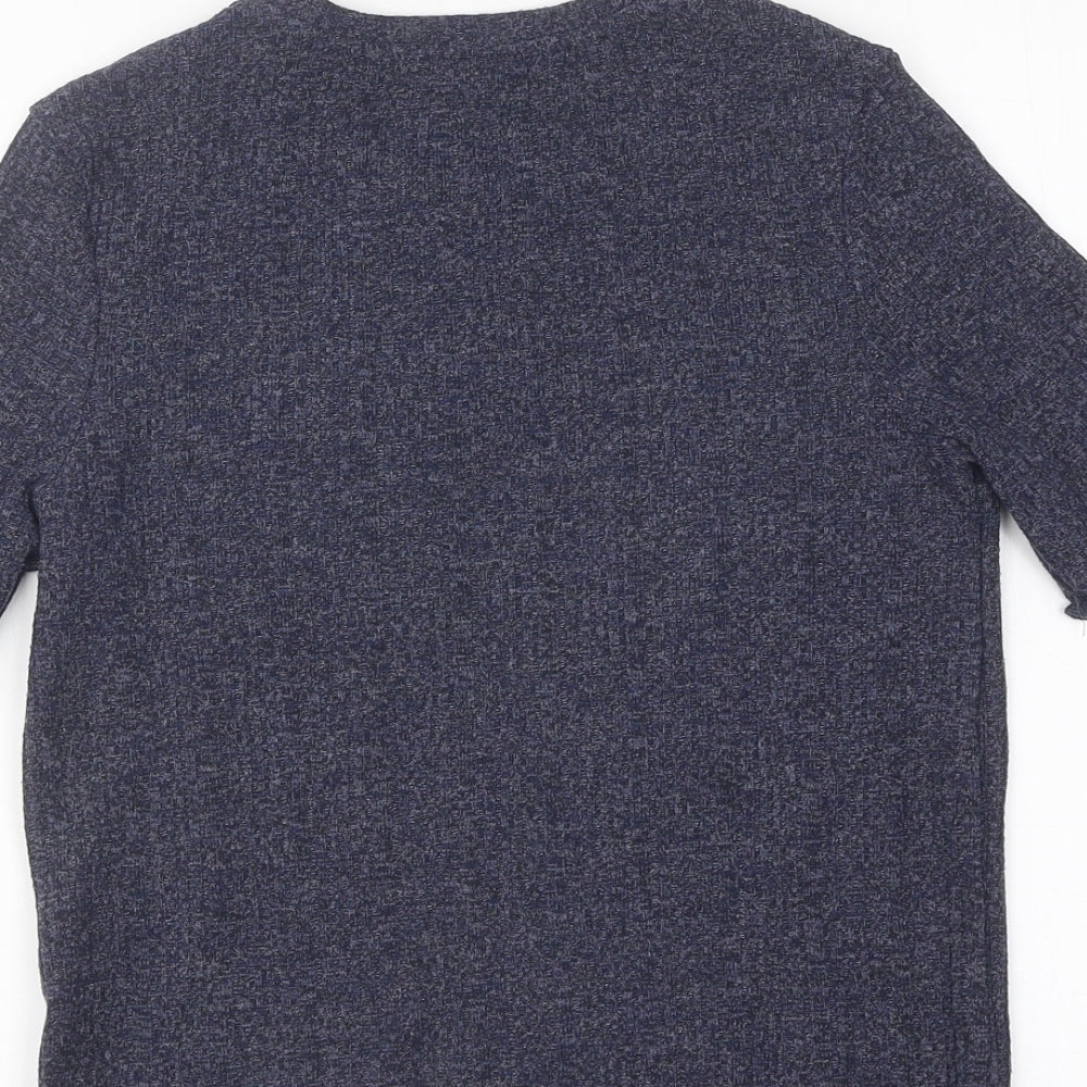 Womens UK Size 12 Limited Edition Blue Basic T-Shirt