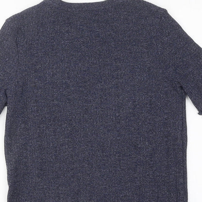 Womens UK Size 12 Limited Edition Blue Basic T-Shirt