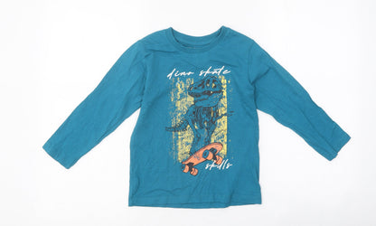 Urbn Dept Boys Blue 100% Cotton Basic T-Shirt Size 6 Years Round Neck Pullover