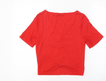 Womens UK Size 10 ASOS Red Cropped T-Shirt