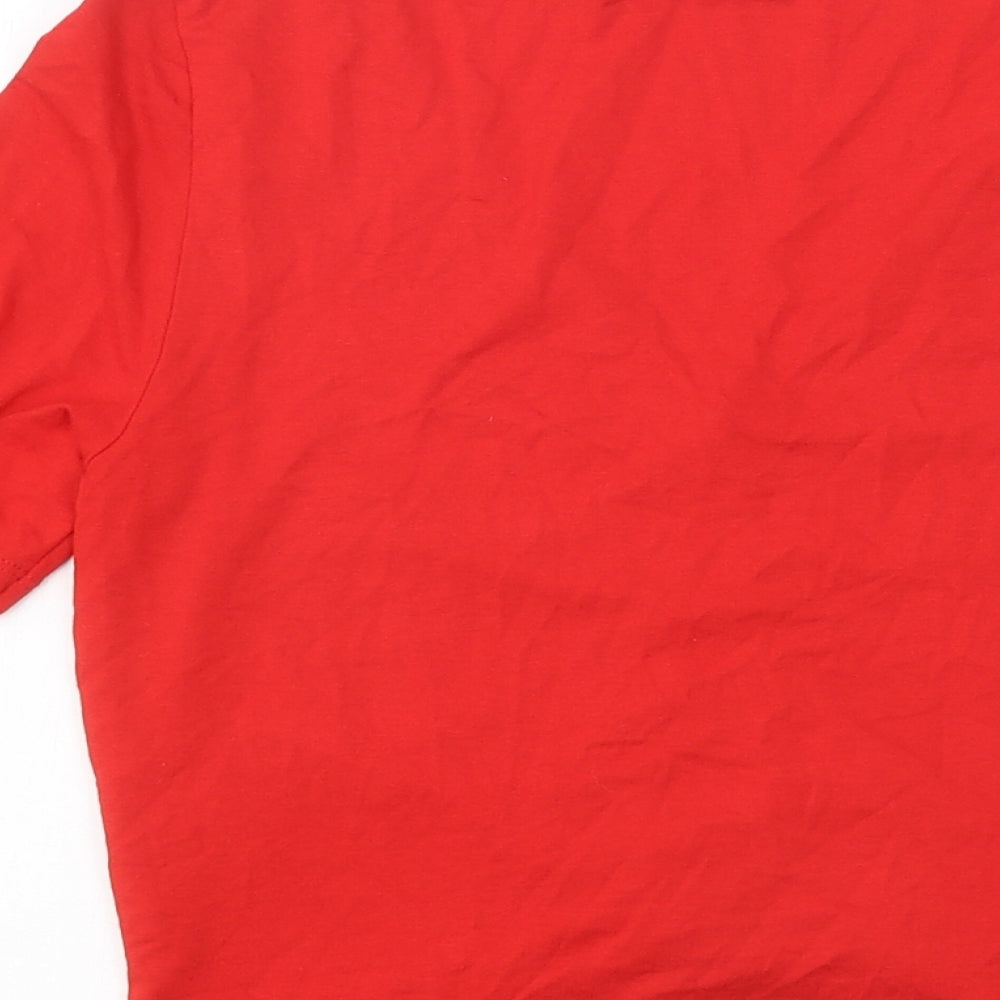 Womens UK Size 10 ASOS Red Cropped T-Shirt