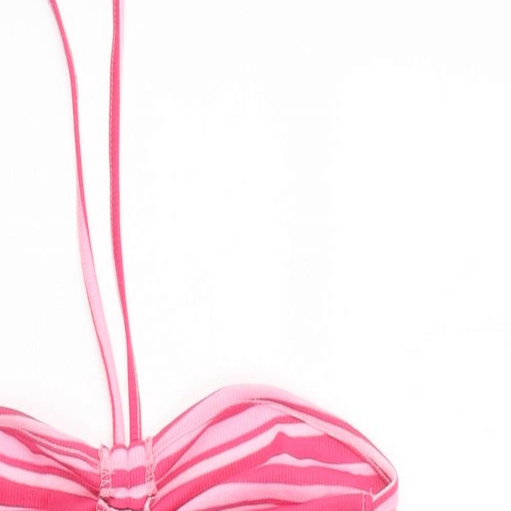 SheIn Womens Pink Striped Cotton Basic Tank Size M Sweetheart