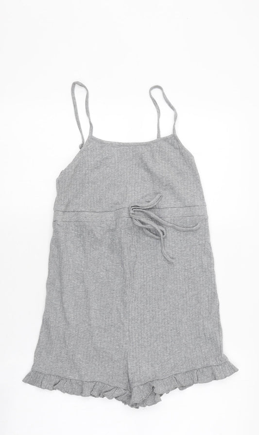 SheIn Womens Grey 100% Cotton Playsuit One-Piece Size M Pullover