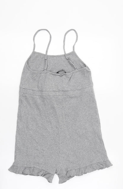 SheIn Womens Grey 100% Cotton Playsuit One-Piece Size M Pullover