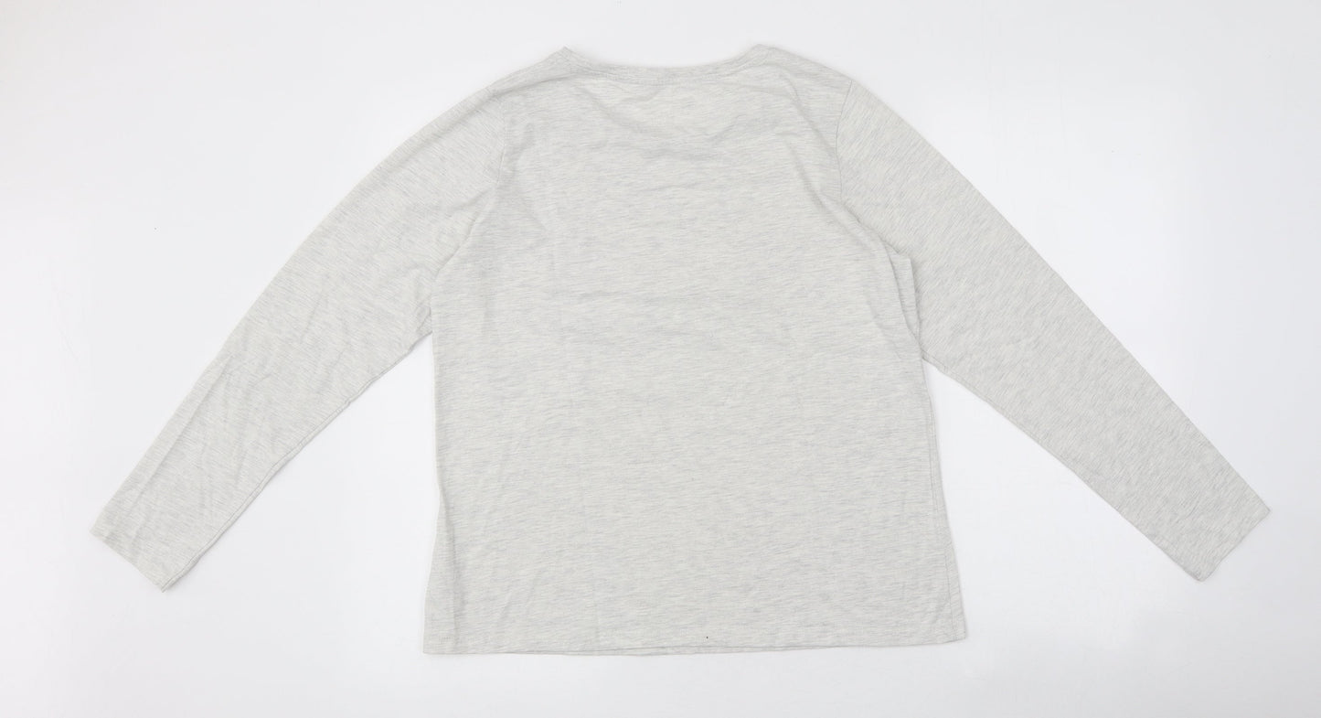 Nutmeg Womens Grey Cotton Basic T-Shirt Size 12 Round Neck - Mama Hugs