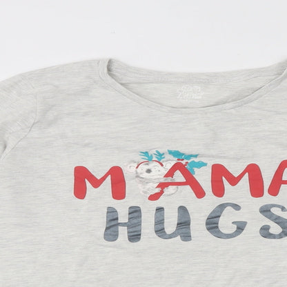 Nutmeg Womens Grey Cotton Basic T-Shirt Size 12 Round Neck - Mama Hugs