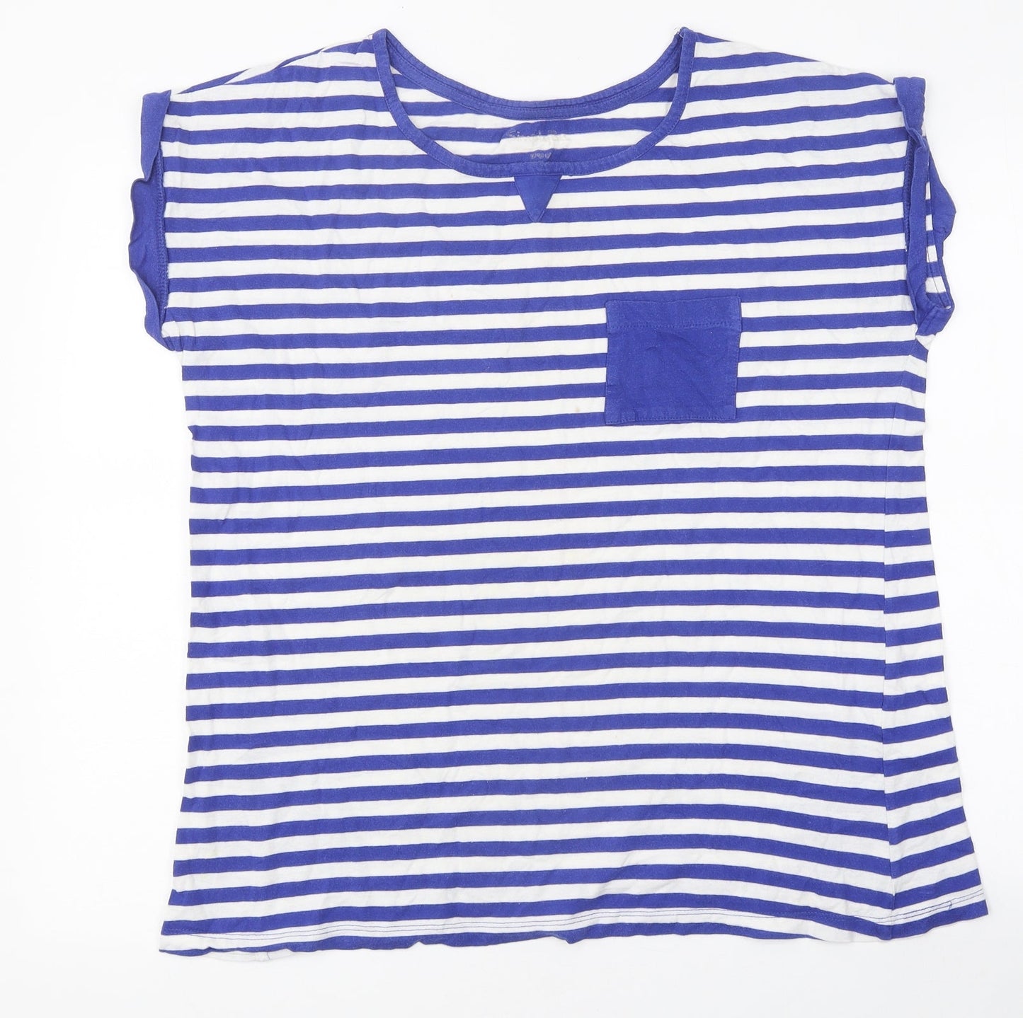 Womens UK Size 12 Simply Be Blue Basic T-Shirt