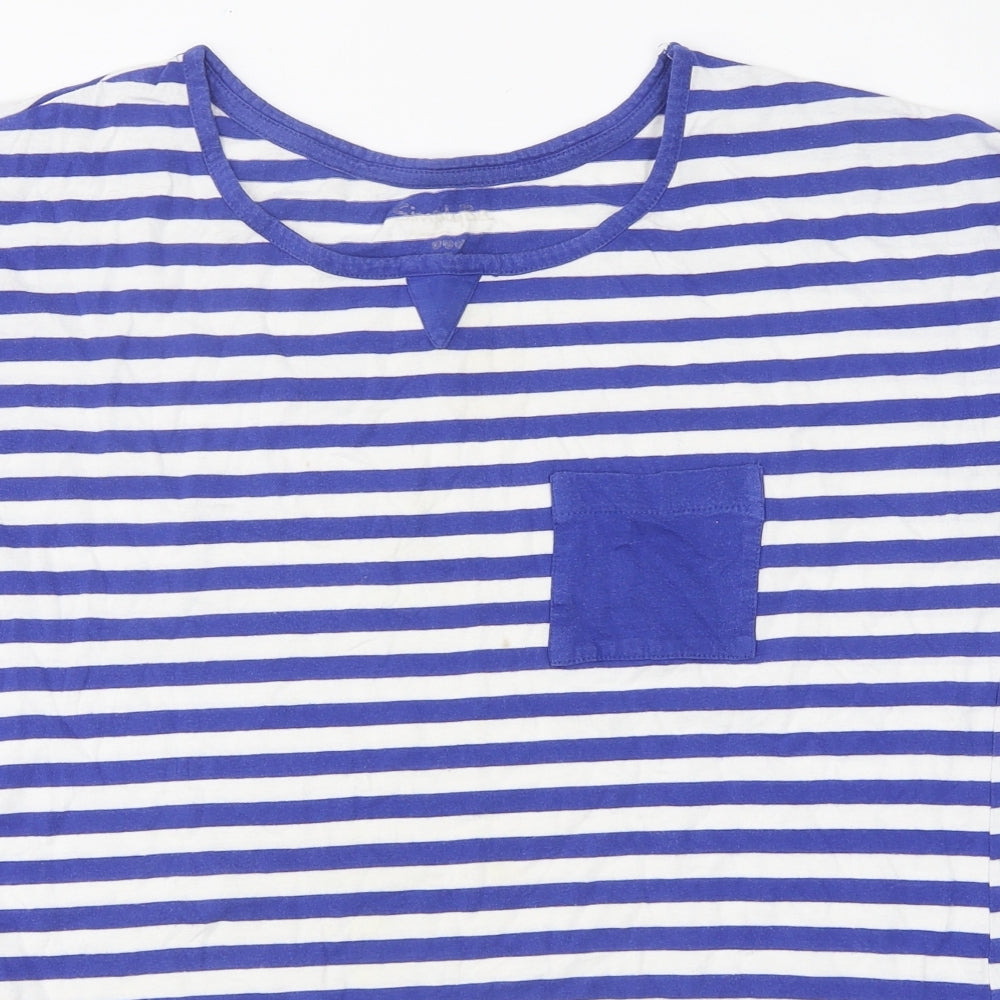 Womens UK Size 12 Simply Be Blue Basic T-Shirt