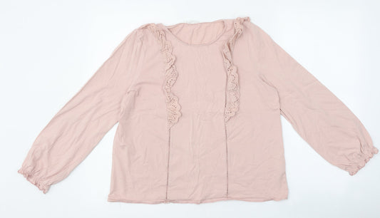 Womens UK Size L Oysho Pink Basic Blouse