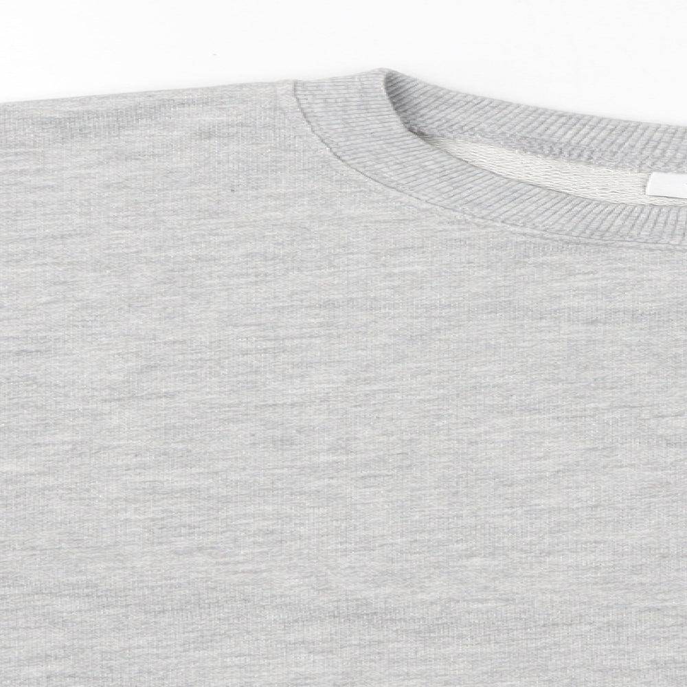 Topshop Womens Grey Polyester Pullover Sweatshirt Size 8 Pullover - Cropped