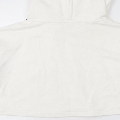 Fun & Fun Womens Silver 100% Cotton Pullover Hoodie Size 12 Pullover - Cropped