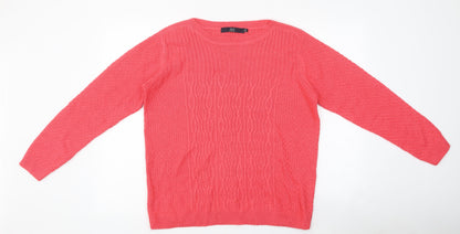 Womens UK Size M Isle Pink Pullover Jumper