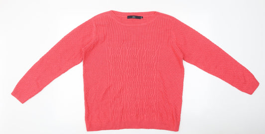 Womens UK Size M Isle Pink Pullover Jumper