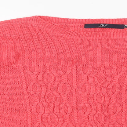Womens UK Size M Isle Pink Pullover Jumper