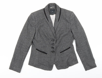 NEXT Womens Grey Polyester Jacket Blazer Size 12