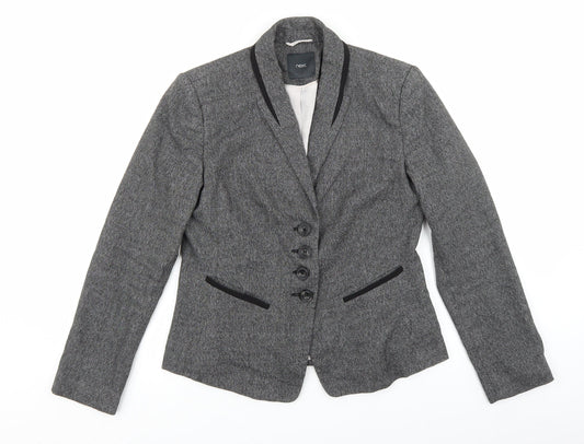 NEXT Womens Grey Polyester Jacket Blazer Size 12