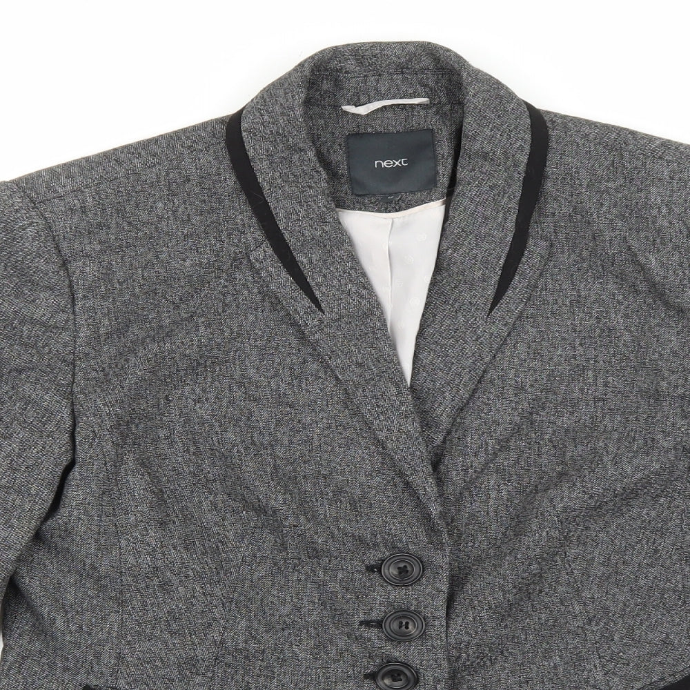 NEXT Womens Grey Polyester Jacket Blazer Size 12
