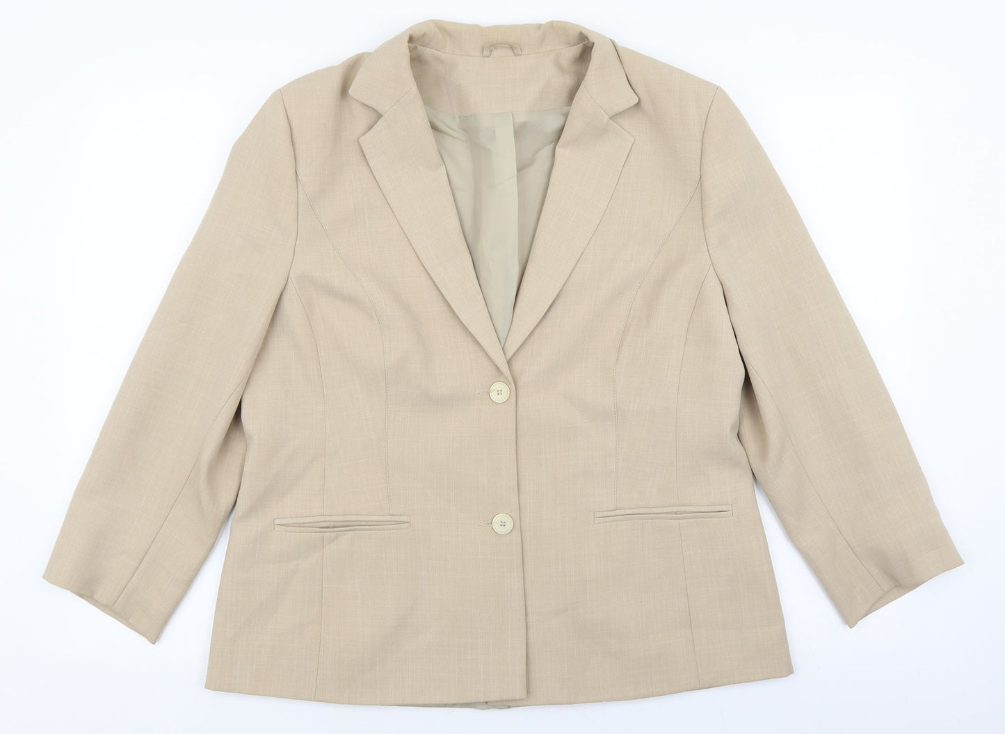 Berkertex Womens Beige Polyester Jacket Blazer Size 16