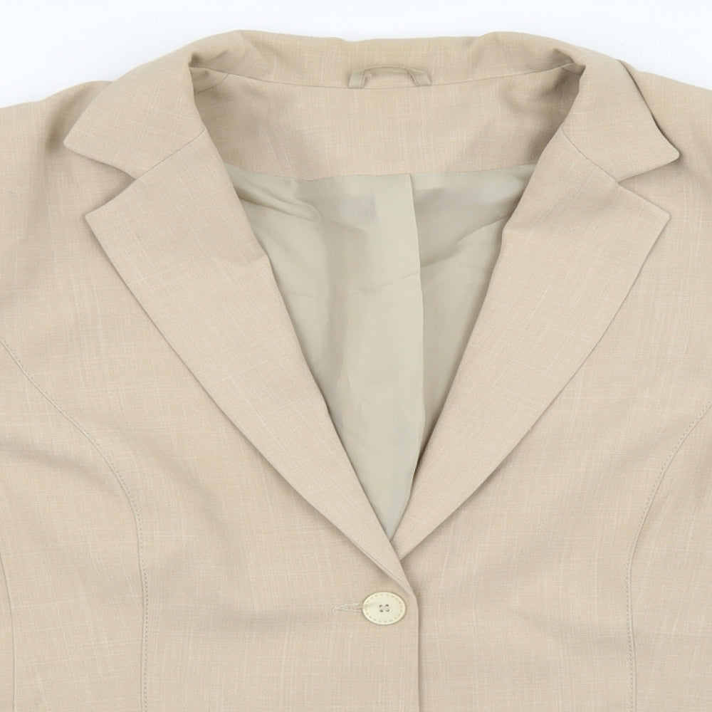 Berkertex Womens Beige Polyester Jacket Blazer Size 16