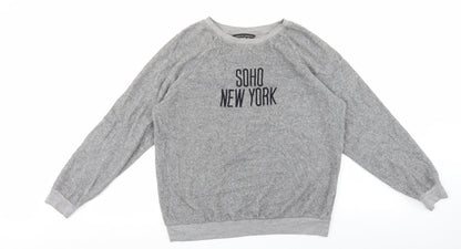 Dorothy Perkins Womens Grey Cotton Pullover Sweatshirt Size 10 Pullover - Soho New Yrok