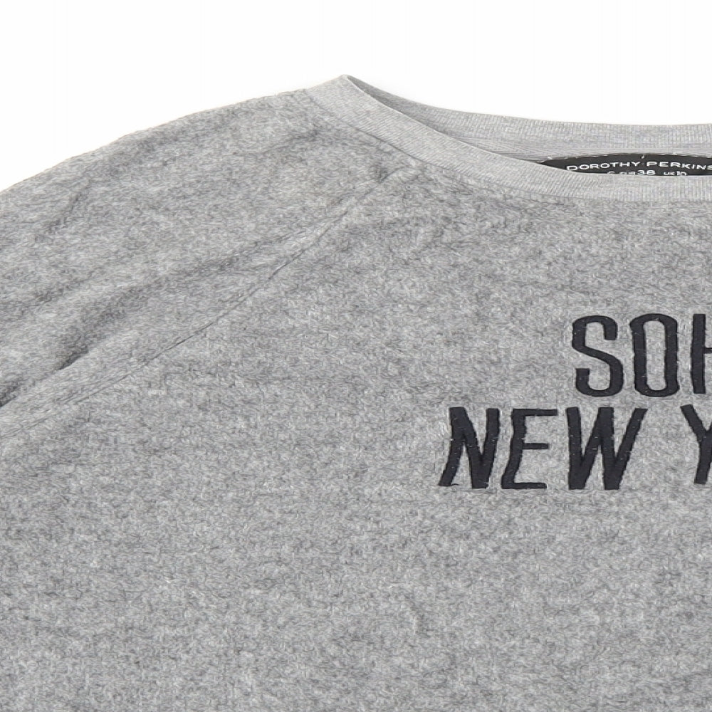 Dorothy Perkins Womens Grey Cotton Pullover Sweatshirt Size 10 Pullover - Soho New Yrok
