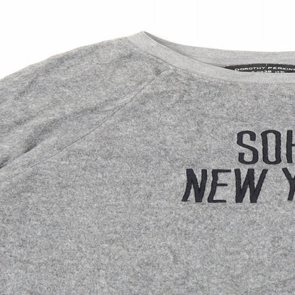 Dorothy Perkins Womens Grey Cotton Pullover Sweatshirt Size 10 Pullover - Soho New Yrok