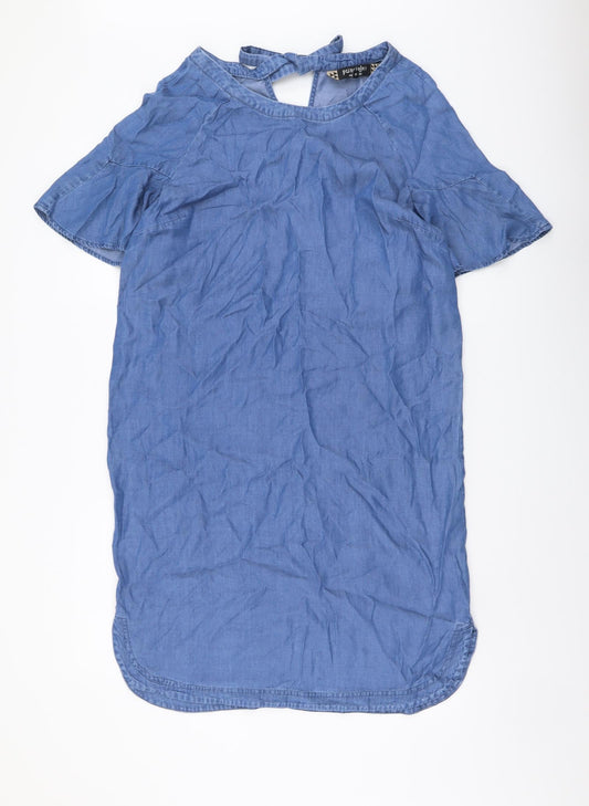 Principles Womens Blue Lyocell Shift Size 12 Round Neck Pullover