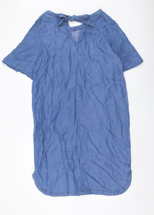 Principles Womens Blue Lyocell Shift Size 12 Round Neck Pullover