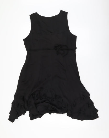 Dorothy Perkins Womens Black Polyester A-Line Size 12 Round Neck Pullover