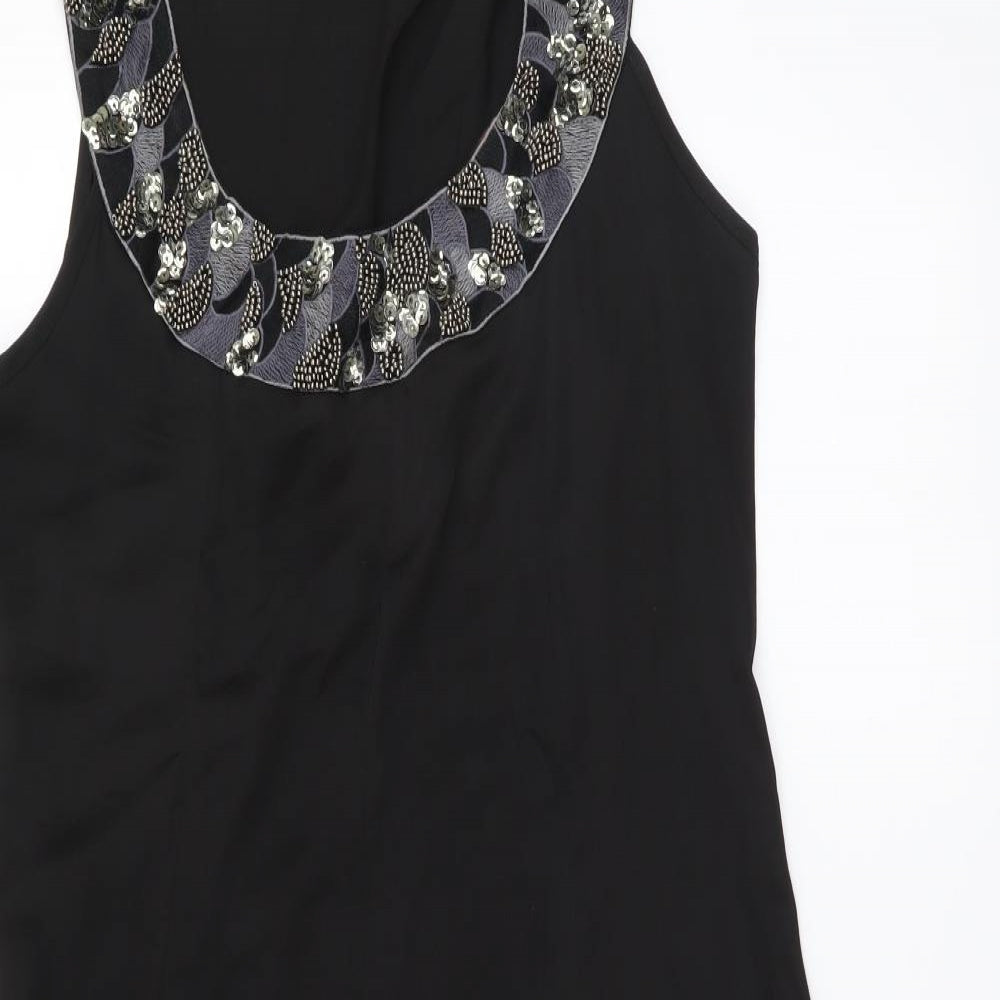 Dorothy Perkins Womens Black Polyester A-Line Size 12 Round Neck Pullover