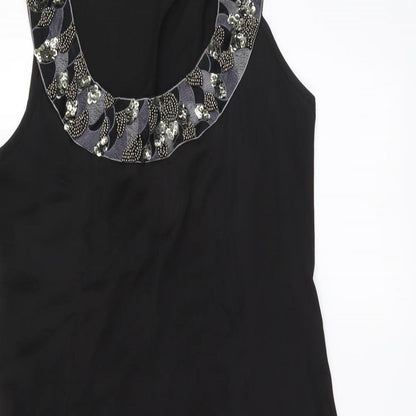 Dorothy Perkins Womens Black Polyester A-Line Size 12 Round Neck Pullover