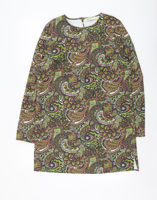 Oasis Womens Multicoloured Paisley Polyester Shift Size 12 Round Neck Pullover