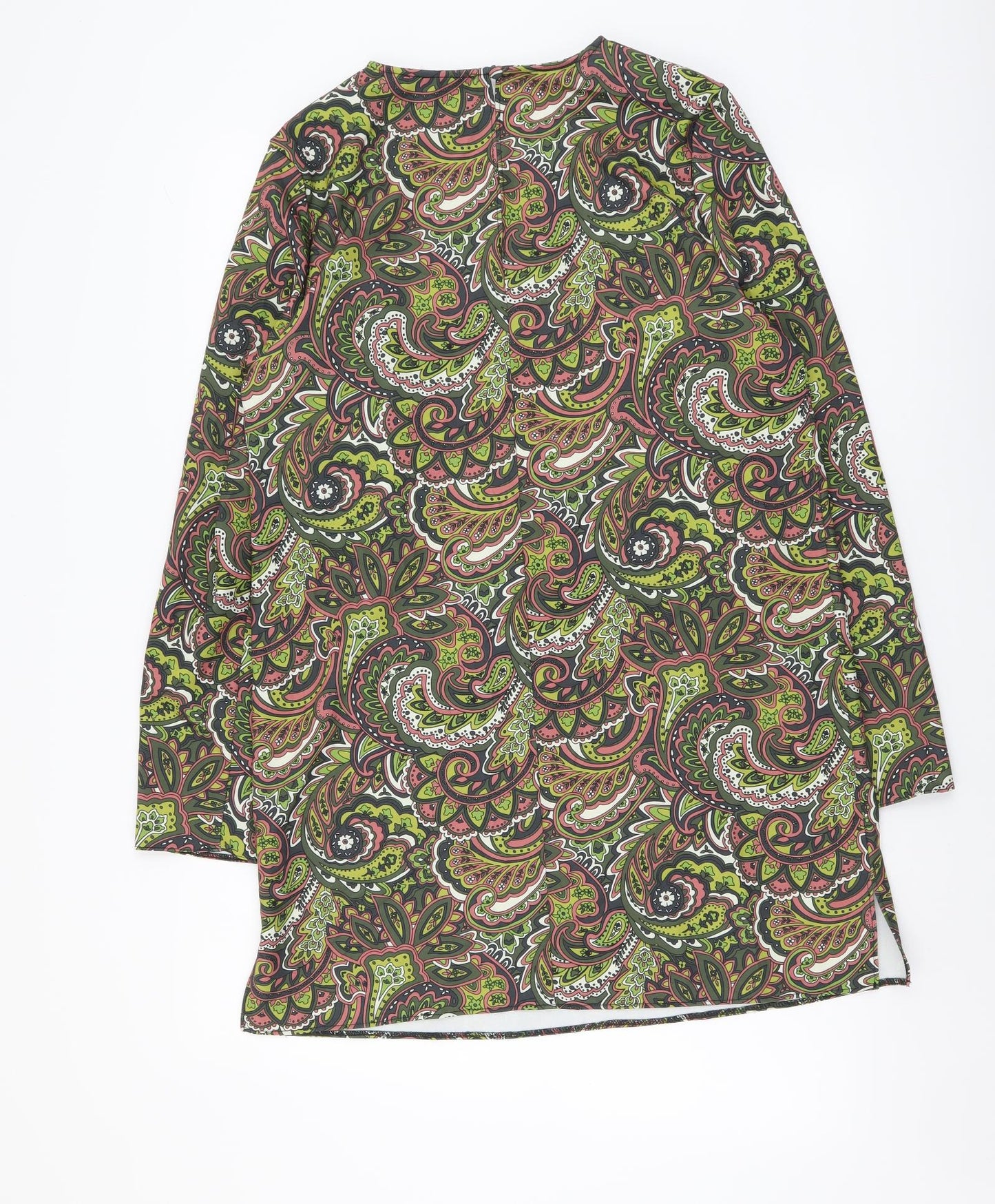 Oasis Womens Multicoloured Paisley Polyester Shift Size 12 Round Neck Pullover