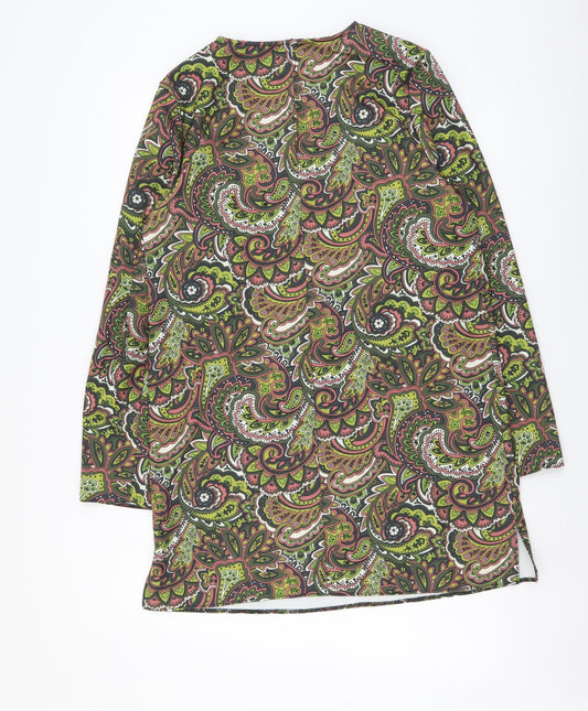 Oasis Womens Multicoloured Paisley Polyester Shift Size 12 Round Neck Pullover