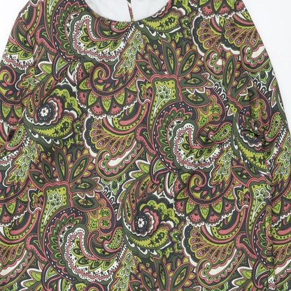 Oasis Womens Multicoloured Paisley Polyester Shift Size 12 Round Neck Pullover