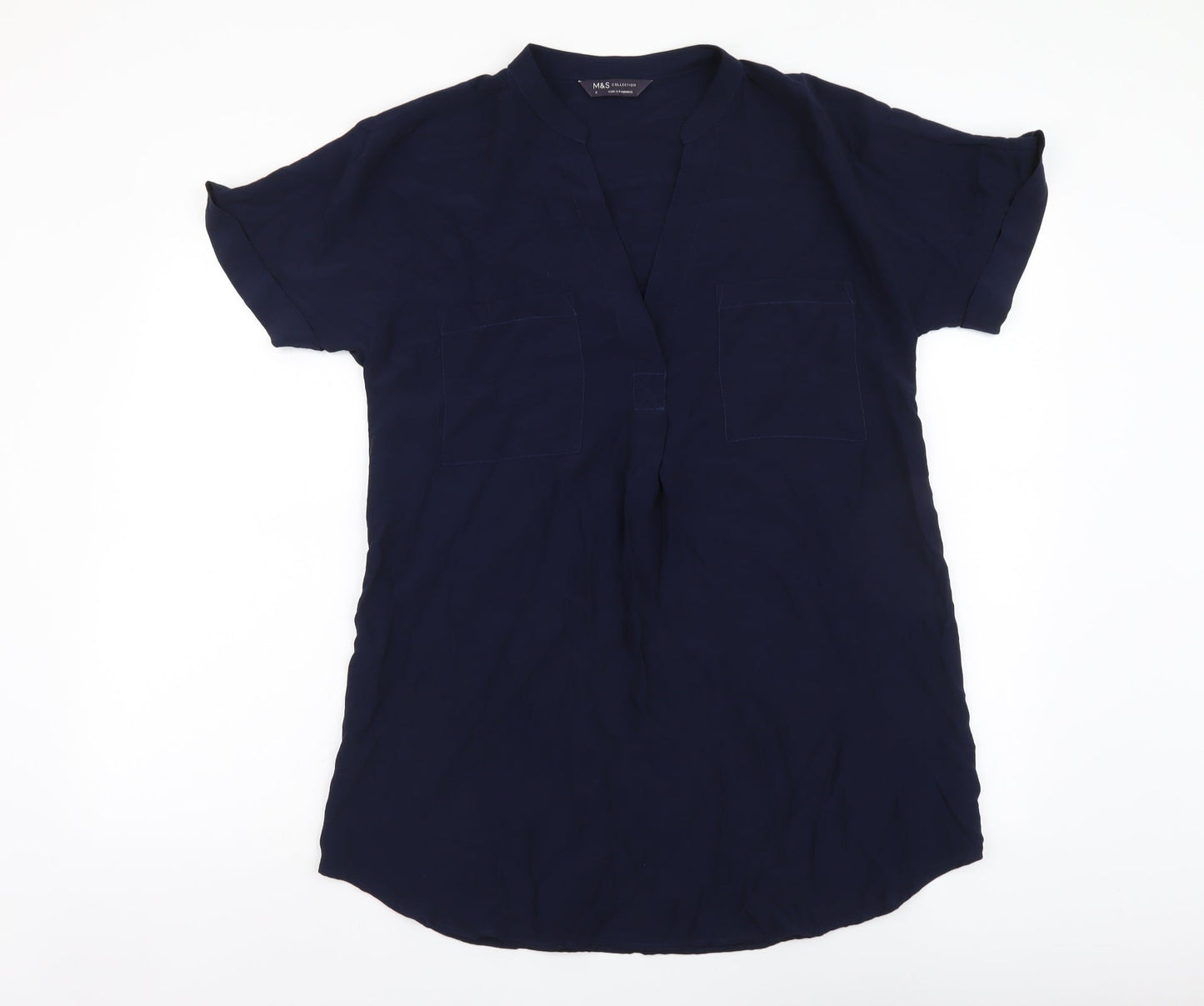 Womens UK Size 6 Marks and Spencer Blue Basic Blouse
