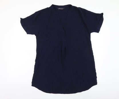 Womens UK Size 6 Marks and Spencer Blue Basic Blouse