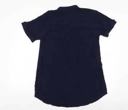 Womens UK Size 6 Marks and Spencer Blue Basic Blouse