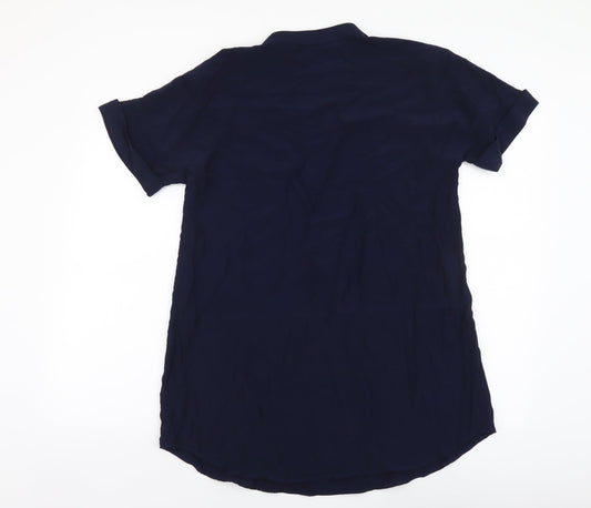 Womens UK Size 6 Marks and Spencer Blue Basic Blouse
