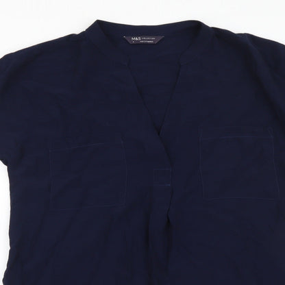Womens UK Size 6 Marks and Spencer Blue Basic Blouse