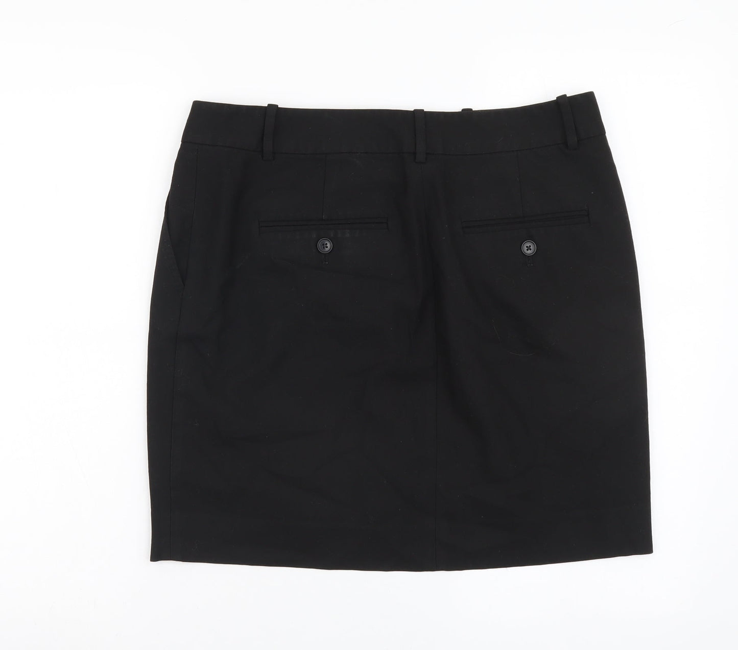 Gap Womens Black Polyester Mini Skirt Size 10 Button