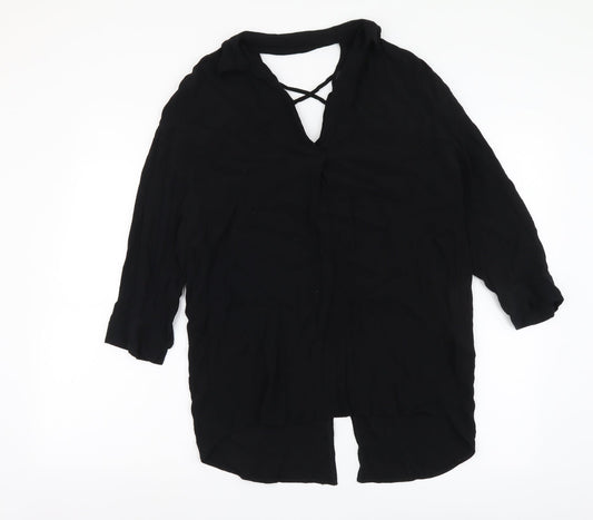 Womens UK Size 10 River Island Black Basic Blouse
