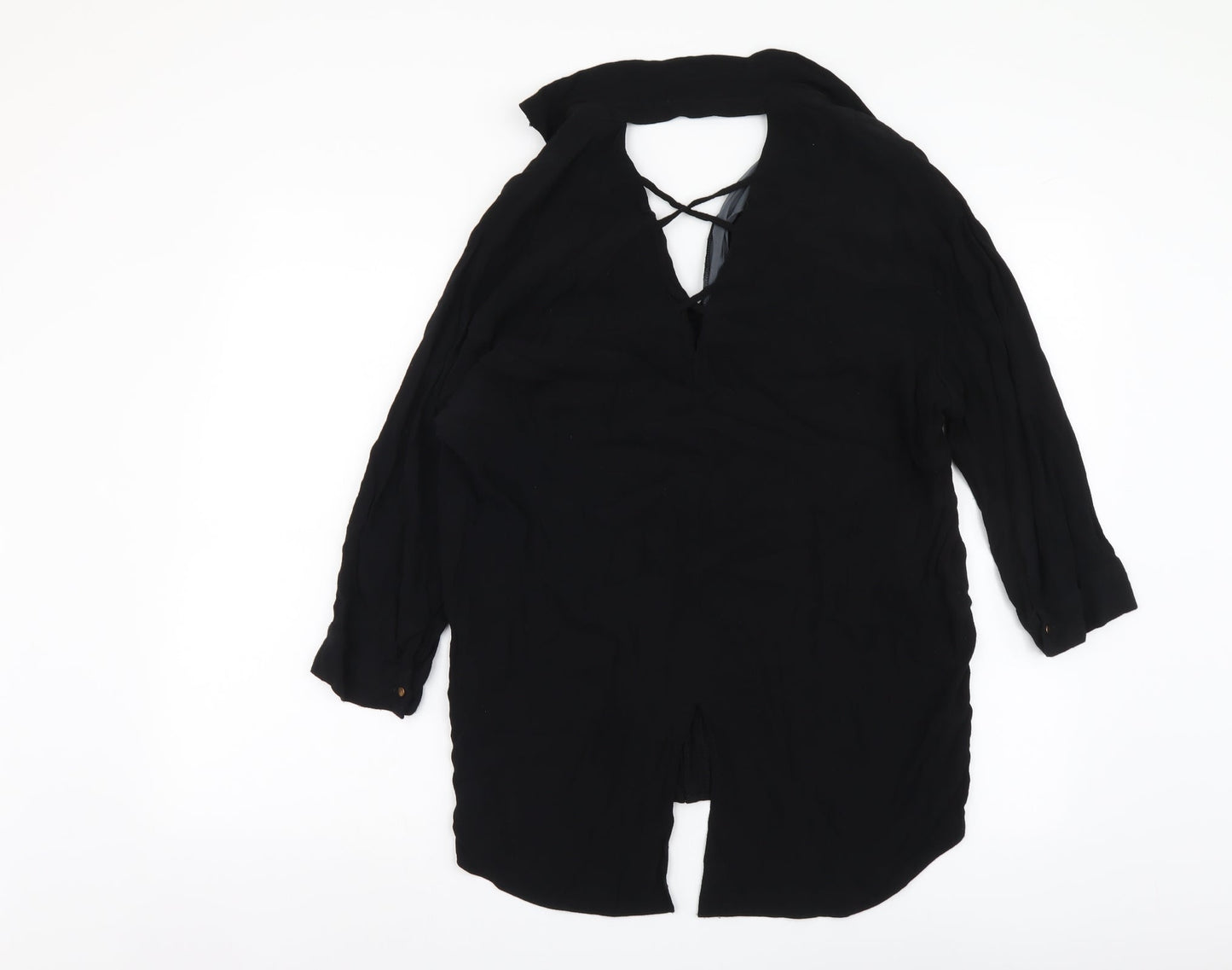 Womens UK Size 10 River Island Black Basic Blouse