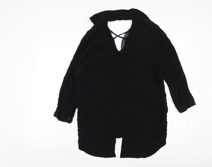 Womens UK Size 10 River Island Black Basic Blouse