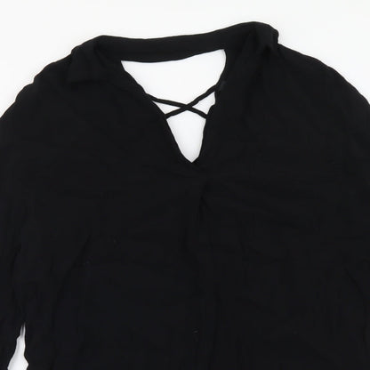 Womens UK Size 10 River Island Black Basic Blouse