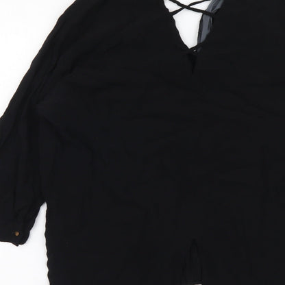 Womens UK Size 10 River Island Black Basic Blouse