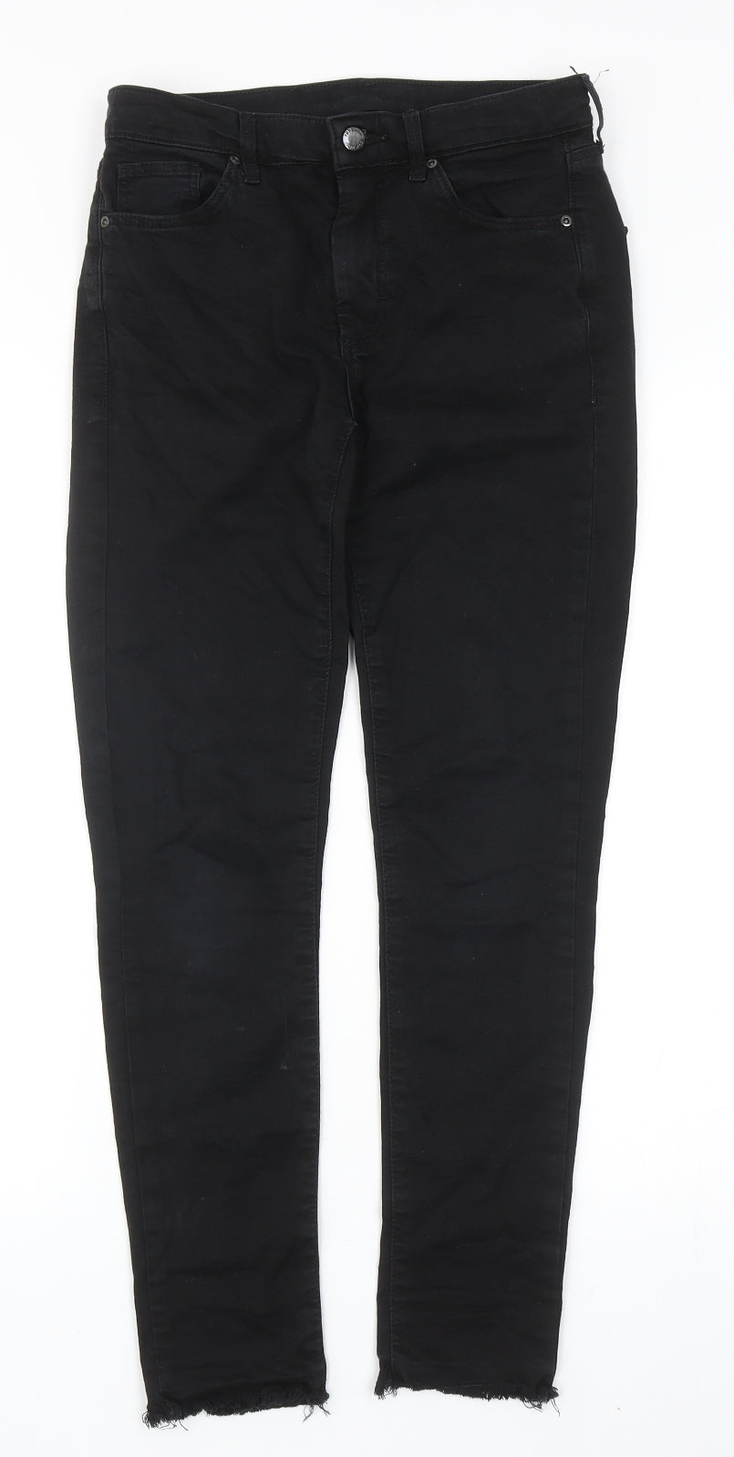 Topshop Womens Black Cotton Skinny Jeans Size 28 in L32 in Regular Zip
