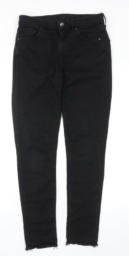 Topshop Womens Black Cotton Skinny Jeans Size 28 in L32 in Regular Zip