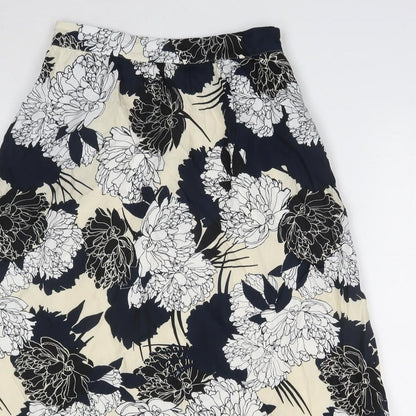 Autograph Womens Black Floral Cupro Straight & Pencil Skirt Size 8 Zip